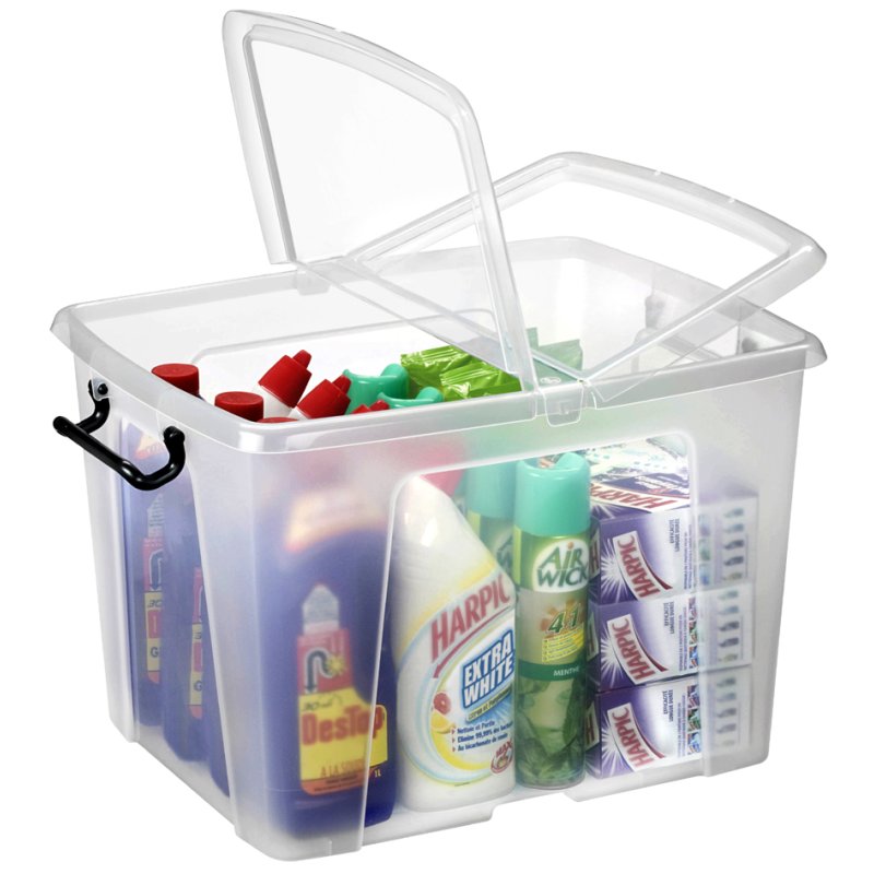 CEP transparante opbergbox Strata, 40 liter, stapelbaar, PP